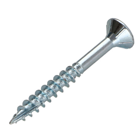 1 x TEKOR houtschroeven gefreesde kop kartel 5X50 bedraad op 30 TORX T25 Wit verzinkt staal anti-splijtpunt type 17 cut
