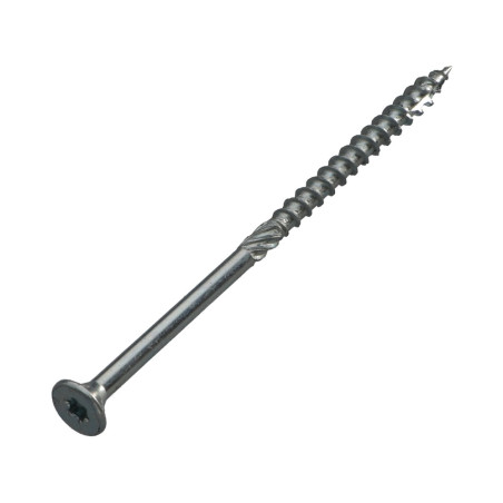 1 x Agglo houtschroeven gefreesde kop TORX T30 6X100 bedraad op 60 Wit verzinkt staal