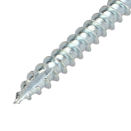 1 x TEKOR houtschroeven gefreesde kop kartel 5X40 TORX T25 Wit verzinkt staal volledige draad anti-splijtpunt type 17 cut