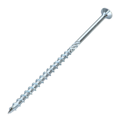 1 x Frameschroef TEKOR gefreesde kop kartel TORX T30 6X140 bedraad op 80 anti-splijtpunt type 17 cut Wit verzinkt staal