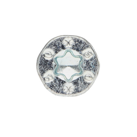 1 x Frameschroef TEKOR gefreesde kop kartel TORX T30 6X90 bedraad op 50 anti-splijtpunt type 17 cut Wit verzinkt staal