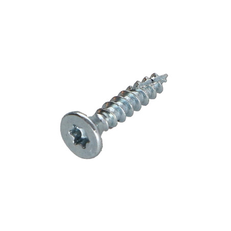 1 x TEKOR houtschroeven gefreesde kop kartel 3X20 TORX T10 Wit verzinkt staal volledige draad anti-splijtpunt type 17 cut