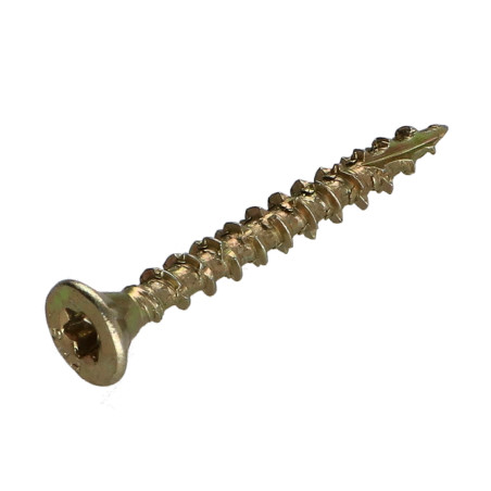 1 x TEKOR houtschroeven gefreesde kop kartel 4X45 bedraad op 27 TORX T20 ZBCR3+ anti-splijtpunt type 17 cut
