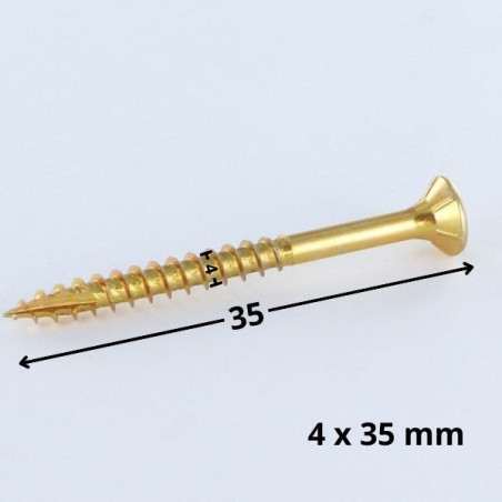 1 x TEKOR houtschroeven gefreesde kop kartel 4X35 volledige draad TORX T20 ZBCR3+ anti-splijtpunt type 17 cut