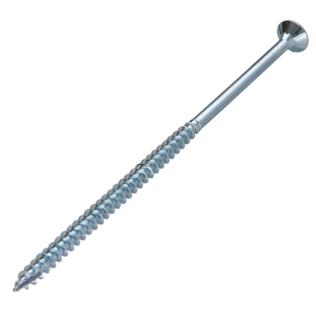 1 x TEKOR houtschroeven gefreesde kop kartel 5X120 bedraad op 70 TORX T25 Wit verzinkt staal anti-splijtpunt type 17 cut