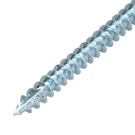 1 x TEKOR houtschroeven gefreesde kop kartel 5X120 bedraad op 70 TORX T25 Wit verzinkt staal anti-splijtpunt type 17 cut