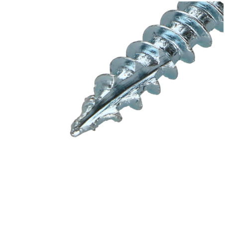 1 x Frameschroef TEKOR gefreesde kop kartel TORX T25 5X50 bedraad op 27 anti-splijtpunt type 17 cut Wit verzinkt staal