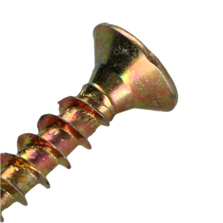 1 x Agglo houtschroeven gefreesde kop Pozi PZ8 6X25 volledige draad Bichromaat
