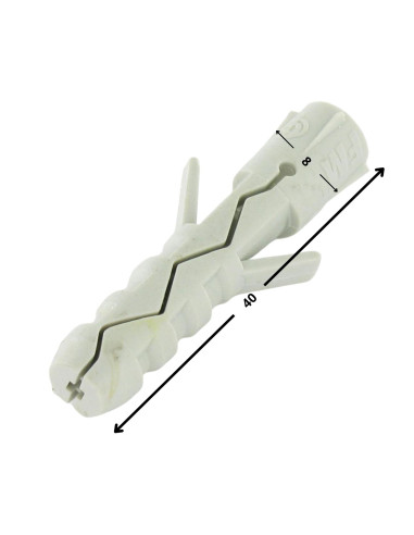 1 x Plug Nylon 8X40 zonder kraag