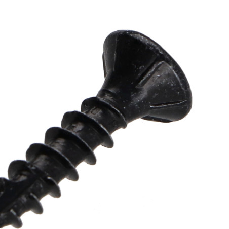 1 x Agglo houtschroeven gefreesde kop TORX T15 3,5X20 volledige draad Zwart gegalvaniseerd staal