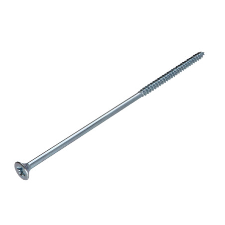 1 x Agglo houtschroeven gefreesde kop Pozi PZ8 6X160 gedeeltelijke draad Wit verzinkt staal