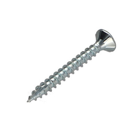 1 x TEKOR houtschroeven gefreesde kop kartel 4X30 TORX T20 Wit verzinkt staal 96 uren zoutnevel zonder witte roest