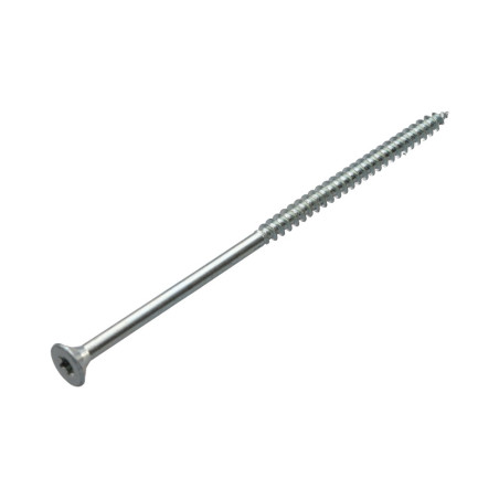 1 x Agglo houtschroeven gefreesde kop TORX T30 6X130 bedraad op 70 Wit verzinkt staal