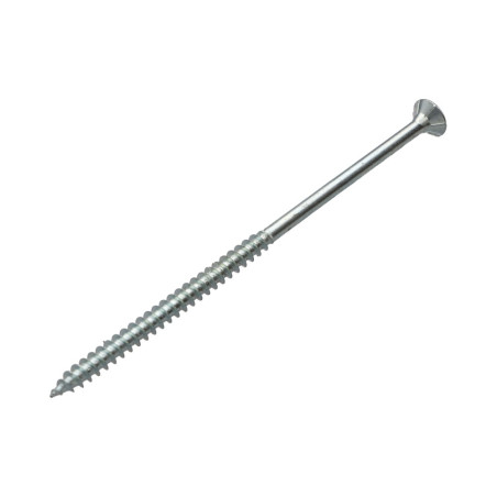 1 x Agglo houtschroeven gefreesde kop TORX T30 6X130 bedraad op 70 Wit verzinkt staal