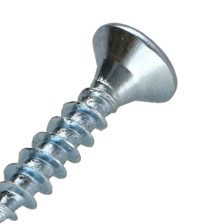 1 x Agglo houtschroeven gefreesde kop Pozi PZ7 3,5X25 volledige draad Wit verzinkt staal