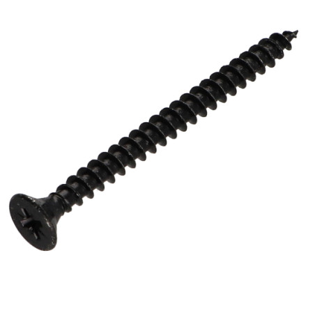 1 x Agglo houtschroeven gefreesde kop Pozi PZ8 6X60 volledige draad Zwart gegalvaniseerd staal