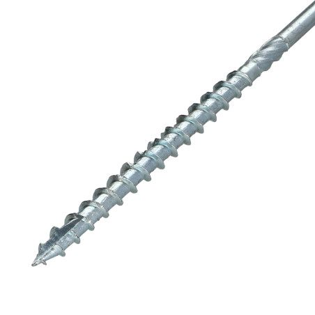 1 x Frameschroef TEKOR gefreesde kop kartel TORX T30 6X200 bedraad op 100 anti-splijtpunt type 17 cut Wit verzinkt staal