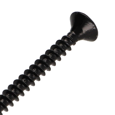 1 x Agglo houtschroeven gefreesde kop Pozi PZ7 5X50 volledige draad Zwart gegalvaniseerd staal