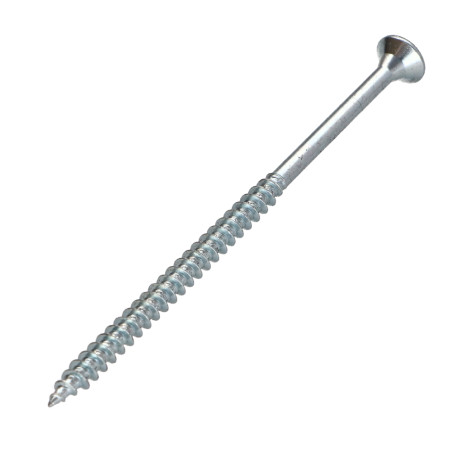1 x TEKOR houtschroeven gefreesde kop kartel 5X90 bedraad op 60 TORX T25 Wit verzinkt staal anti-splijtpunt type 17 cut