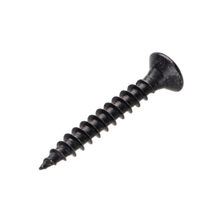 1 x Agglo houtschroeven gefreesde kop Pozi PZ6 3x30 volledige draad Zwart gegalvaniseerd staal microschroeven