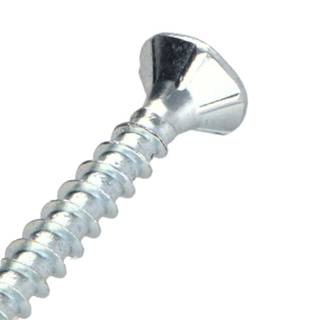 1 x TEKOR houtschroeven gefreesde kop kartel 4,5X40 TORX T25 Wit verzinkt staal volledige draad anti-splijtpunt type 17