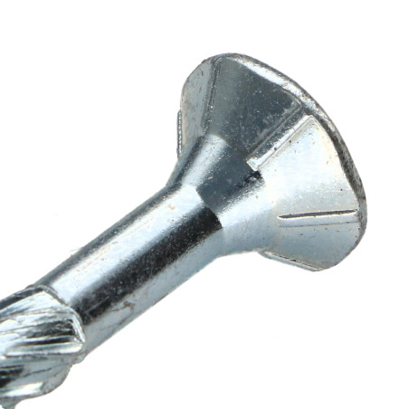 1 x Frameschroef TEKOR gefreesde kop kartel TORX T25 5X80 bedraad op 47 anti-splijtpunt type 17 cut Wit verzinkt staal