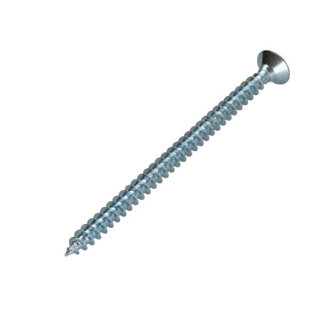 1 x Agglo houtschroeven gefreesde kop Pozi 5X80 Wit verzinkt staal