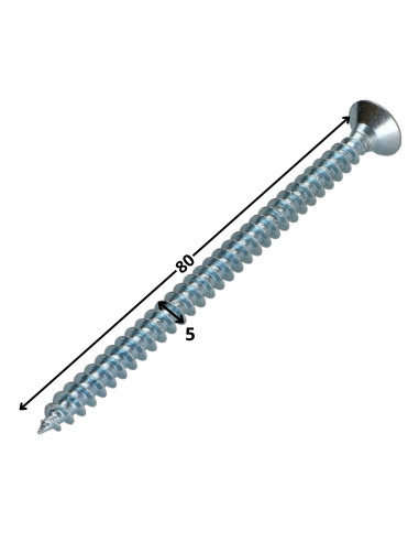 1 x Agglo houtschroeven gefreesde kop Pozi 5X80...