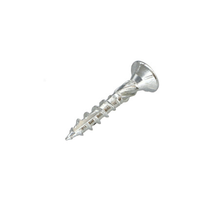 1 x Frameschroef TEKOR gefreesde kop kartel TORX T20 4X25 bedraad op 15 anti-splijtpunt type 17 cut Wit verzinkt staal