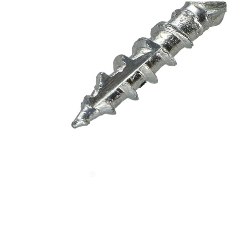 1 x Frameschroef TEKOR gefreesde kop kartel TORX T20 4X25 bedraad op 15 anti-splijtpunt type 17 cut Wit verzinkt staal