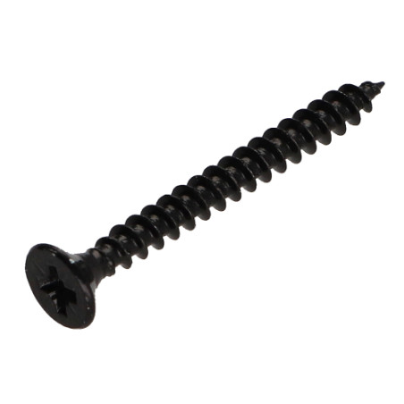 1 x Agglo houtschroeven gefreesde kop Pozi PZ8 6X45 volledige draad Zwart gegalvaniseerd staal