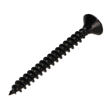 1 x Agglo houtschroeven gefreesde kop Pozi PZ8 6X45 volledige draad Zwart gegalvaniseerd staal