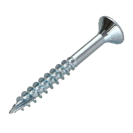 1 x TEKOR houtschroeven gefreesde kop kartel 4,5X35 bedraad op 25 TORX T25 Wit verzinkt staal