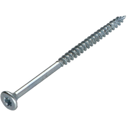 1 x TEKOR houtschroeven gefreesde kop kartel 4X70 bedraad op 42 TORX T20 Wit verzinkt staal anti-splijtpunt type 17 cut