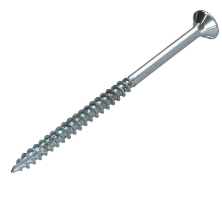 1 x TEKOR houtschroeven gefreesde kop kartel 4X70 bedraad op 42 TORX T20 Wit verzinkt staal anti-splijtpunt type 17 cut