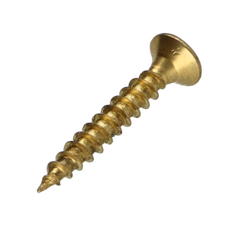 1 x Agglo houtschroeven gefreesde kop Pozi PZ7 3,5X25 volledige draad Messing staal