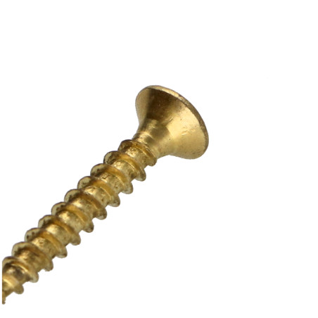 1 x Agglo houtschroeven gefreesde kop Pozi PZ7 3,5X25 volledige draad Messing staal