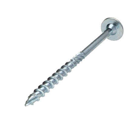 1 x TEKOR houtschroeven schijfkop TORX T30 anti-splijtpunt type 17 cut 6X110 gedeeltelijke draad Wit verzinkt staal