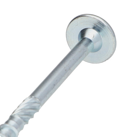 1 x TEKOR houtschroeven schijfkop TORX T30 anti-splijtpunt type 17 cut 6X110 gedeeltelijke draad Wit verzinkt staal