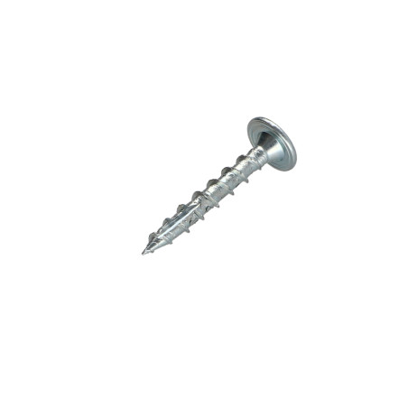 1 x TEKOR houtschroeven schijfkop TORX T30 anti-splijtpunt type 17 cut 6X50 volledige draad Wit verzinkt staal