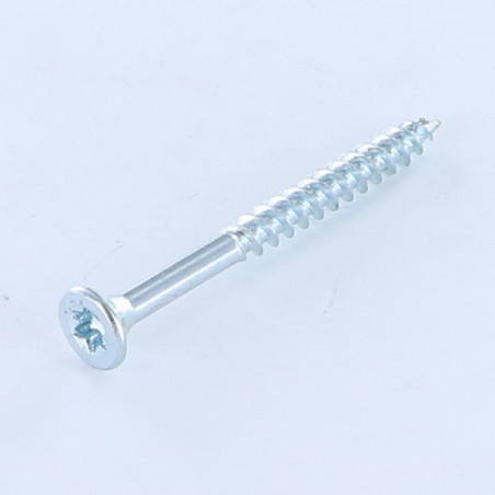 1 x Agglo houtschroeven gefreesde kop TORX T25 6X80 bedraad op 48 Wit verzinkt staal