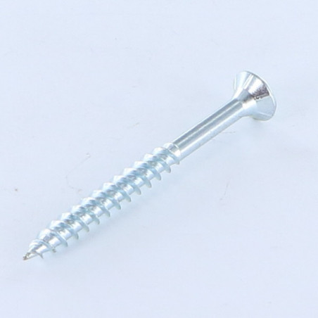 1 x Agglo houtschroeven gefreesde kop TORX T25 6X80 bedraad op 48 Wit verzinkt staal