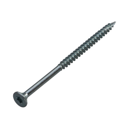 1 x TEKOR houtschroeven gefreesde kop kartel 4,5X70 bedraad op 42 TORX T20 Wit verzinkt staal anti-splijtpunt type 17 cut