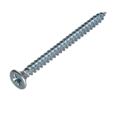 1 x Agglo houtschroeven gefreesde kop Pozi PZ7 5X65 Wit verzinkt staal