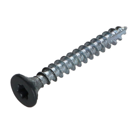 1 x TEKOR houtschroeven gefreesde kop kartel 5X40 TORX T25 anti-splijtpunt type 17 cut ZAND RAL7016 antraciet grijs