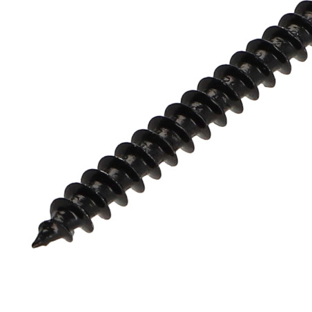 1 x Agglo houtschroeven gefreesde kop Pozi PZ7 4X40 volledige draad Zwart gegalvaniseerd staal