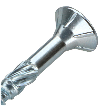 1 x Frameschroef TEKOR gefreesde kop kartel TORX T25 5X40 bedraad op 22 anti-splijtpunt type 17 cut Wit verzinkt staal