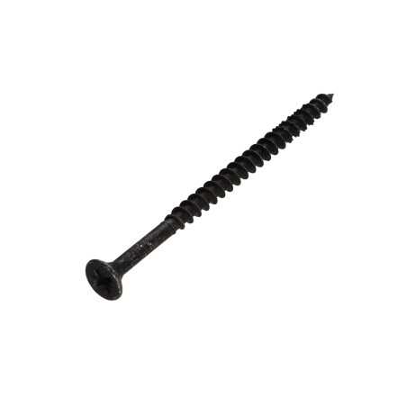 1 x Agglo houtschroeven gefreesde kop Pozi PZ7 5X80 gedeeltelijke draad Zwart gegalvaniseerd staal