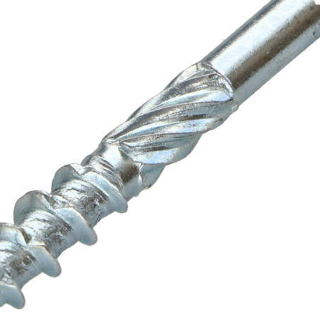 1 x Frameschroef TEKOR gefreesde kop kartel TORX T30 6X60 bedraad op 40 anti-splijtpunt type 17 cut Wit verzinkt staal