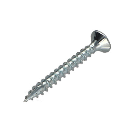 1 x Agglo houtschroeven gefreesde kop TORX T30 6X40 volledige draad Wit verzinkt staal